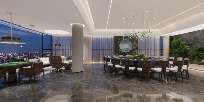 现代餐厅包厢3D模型下载